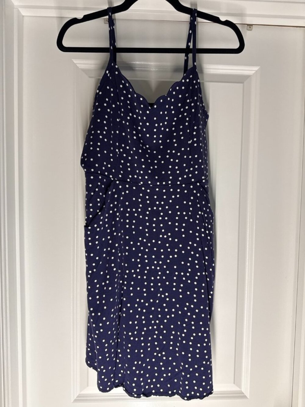 41 Hawthorn Navy Polka Dot Fit & Flare Dress Size Large